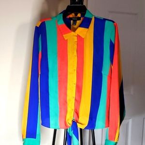 LADIES FOREVER 21 WOVEN SHIRT SZ OX